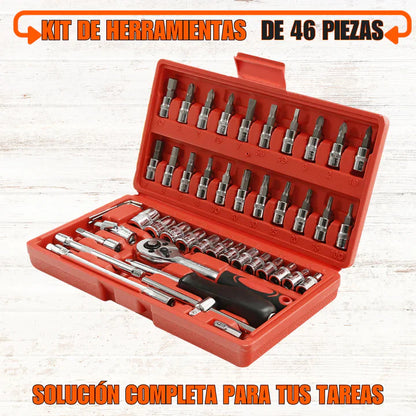 Caja de herramientas con 46 piezas