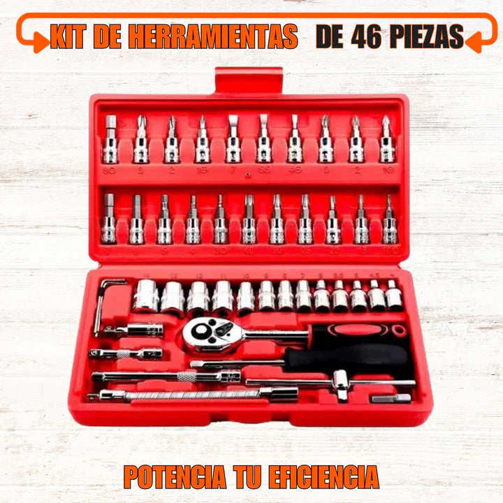 Caja de herramientas con 46 piezas